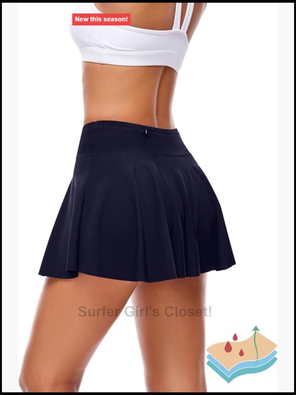 Period Swimwear High Waist Skirt with Leakproof Bikini Bottoms Waterproof UPF 50